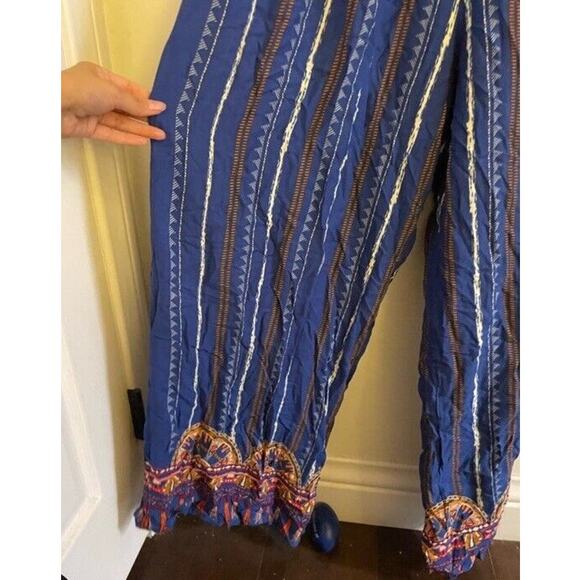 Flying Tomato Jumpsuit Women's Small Sleeveless Wide Leg Tribal Stripe Open Back - Picture 5 of 7